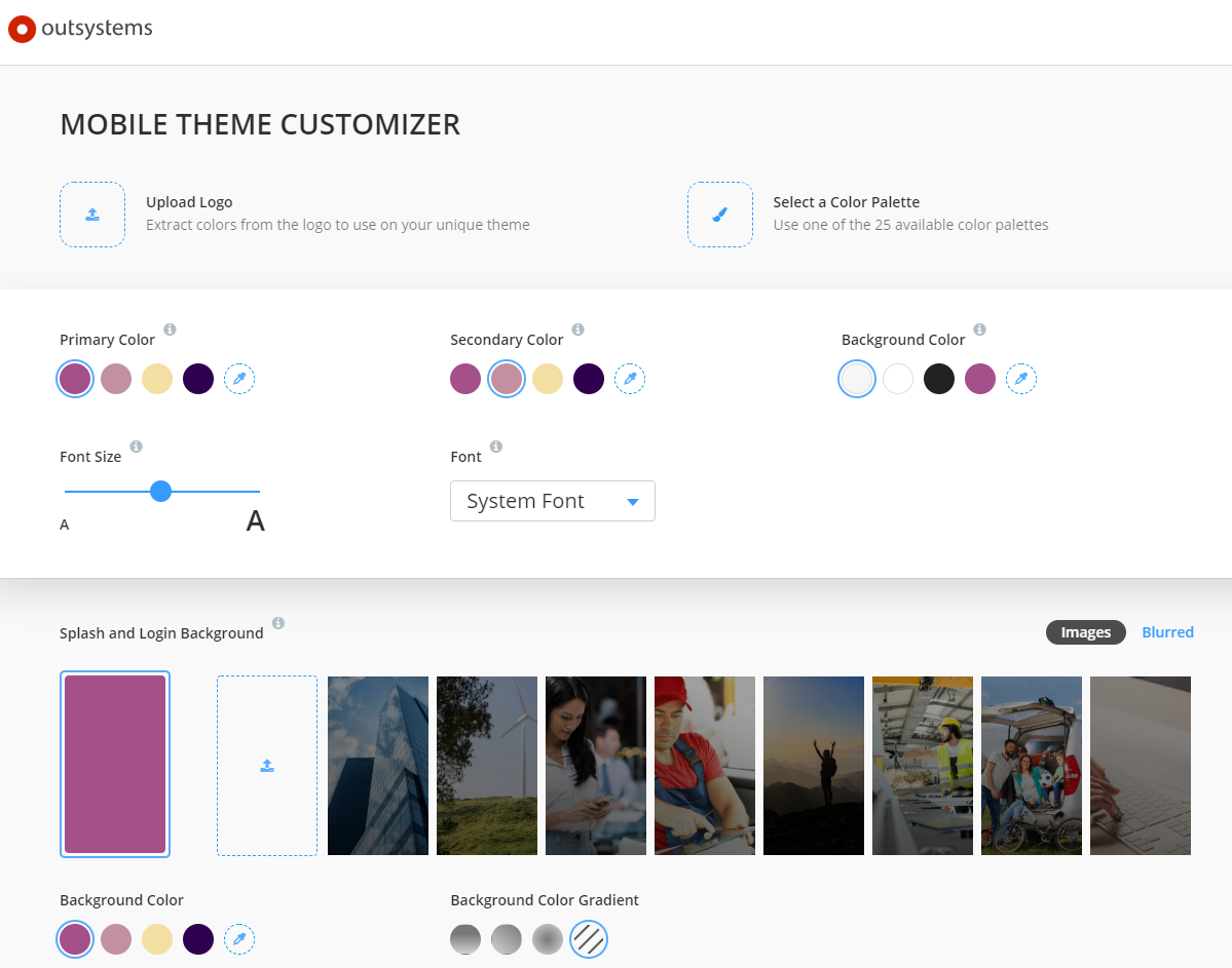 Mobile version of Theme Customizer