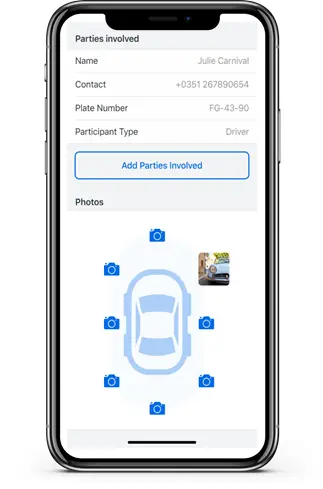 Feature that allows users to add a picture to the claim in the insurance application template