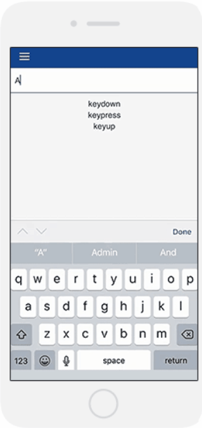 Key Event - keypress iOS input mask