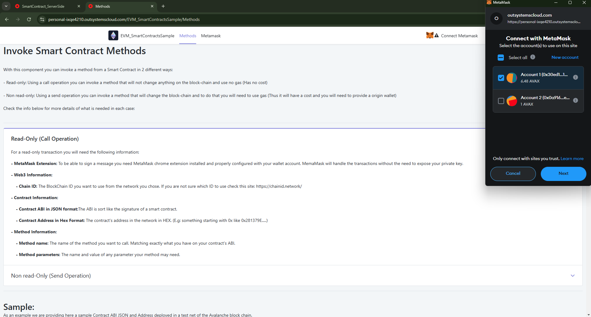 EVM Smart Contracts MetaMask Connector - Overview (O11) | OutSystems