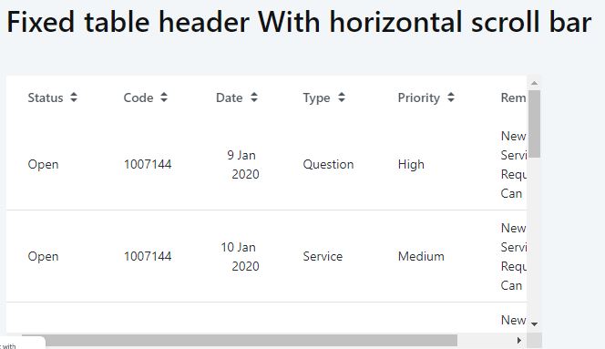 Fixed Table Header - Overview (O11) | OutSystems