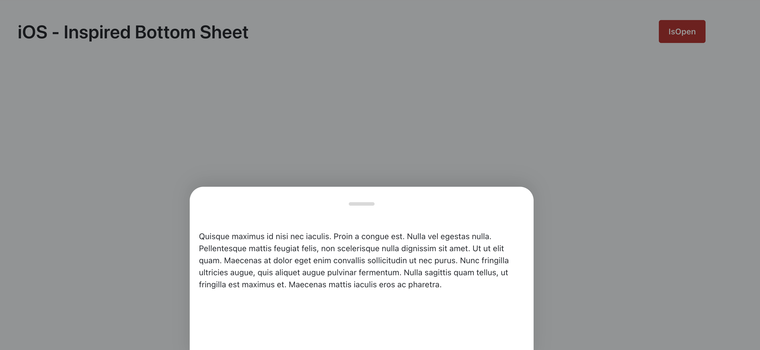 iOS Inspired Bottom Sheet - Overview (O11) | OutSystems