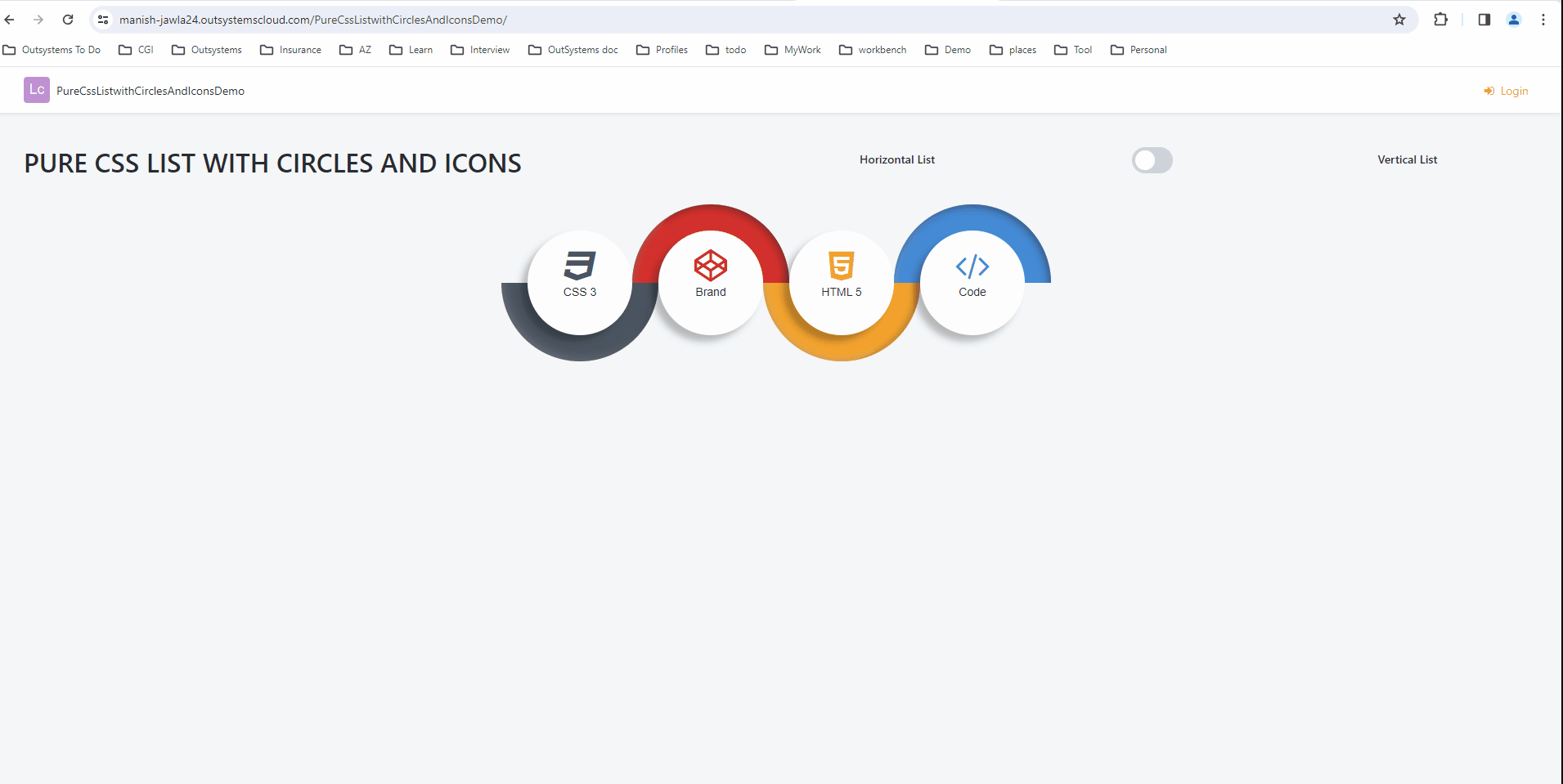Pure Css List With Circle And Icon design - Overview (O11) | OutSystems