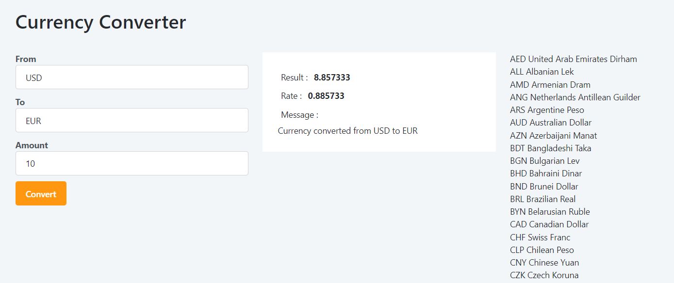 Currency Converter - Overview (O11) | OutSystems