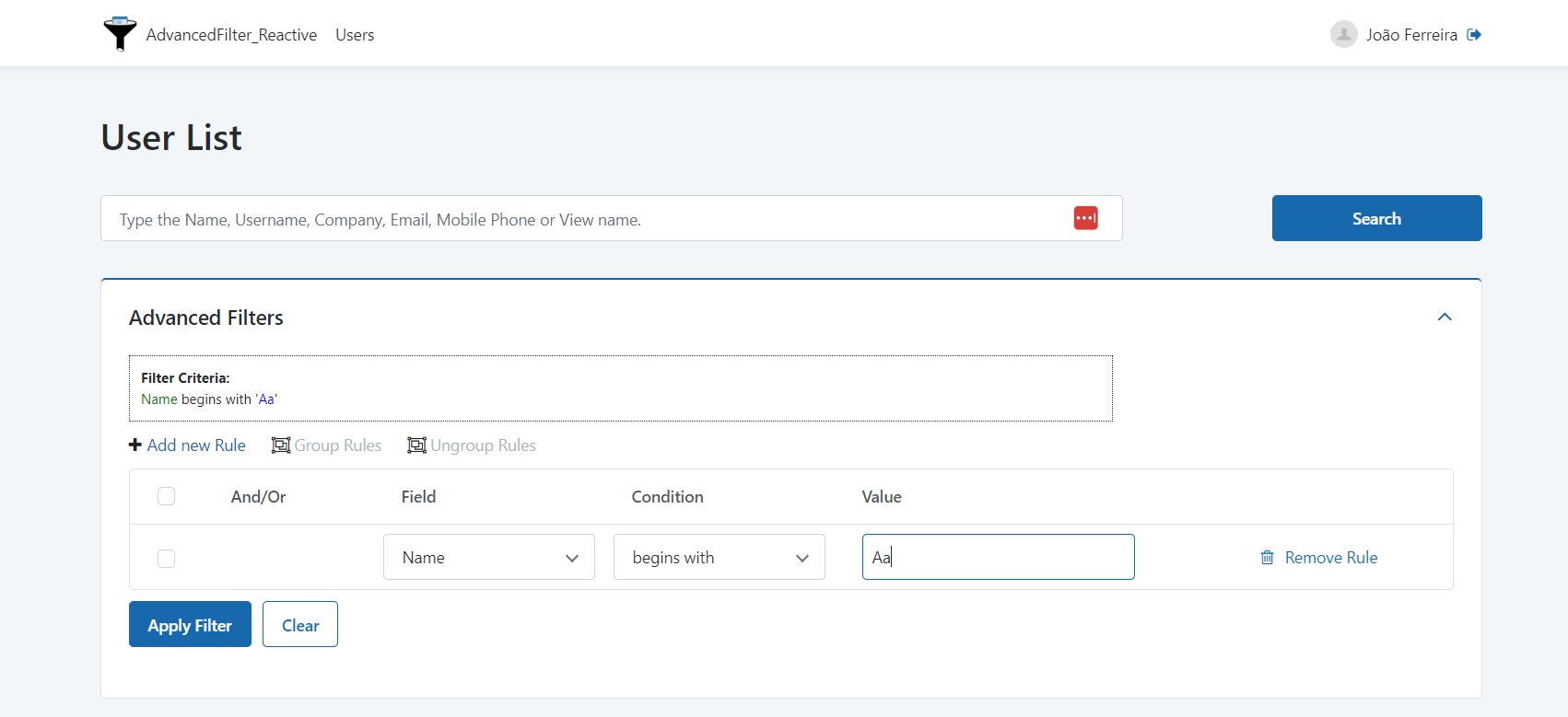 Advanced Filter Builder Reactive - Overview (O11) | OutSystems