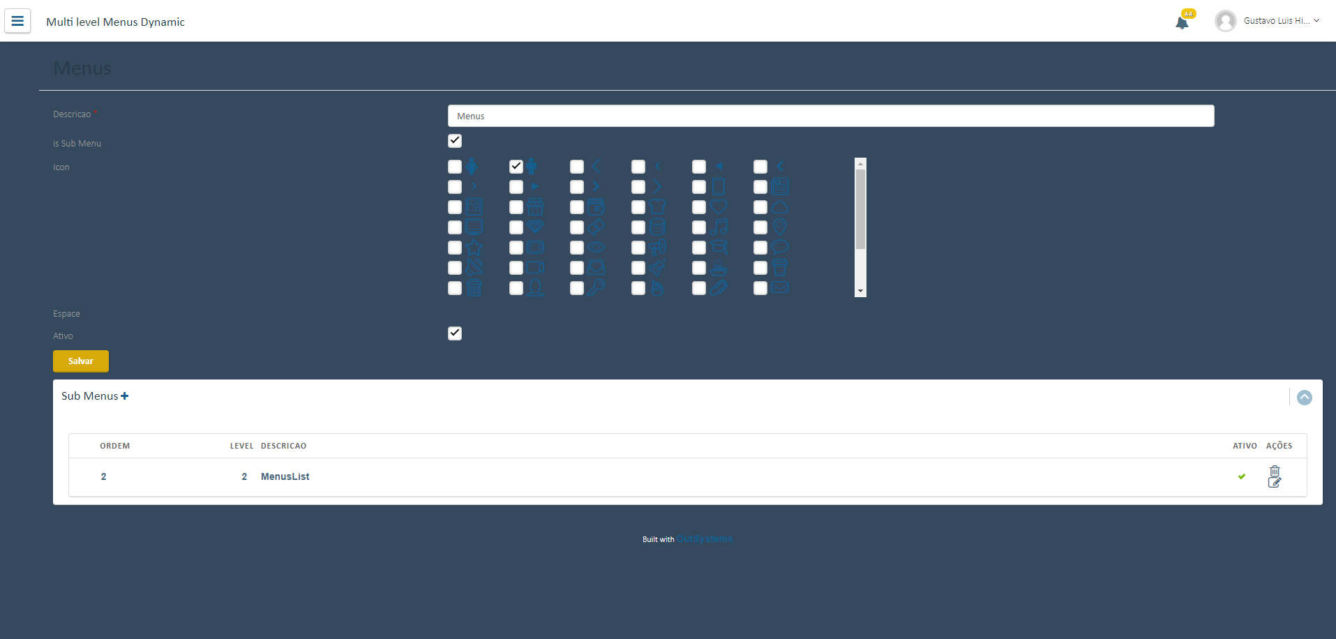 Multilevel Menu Vertical - Overview (O11) | OutSystems