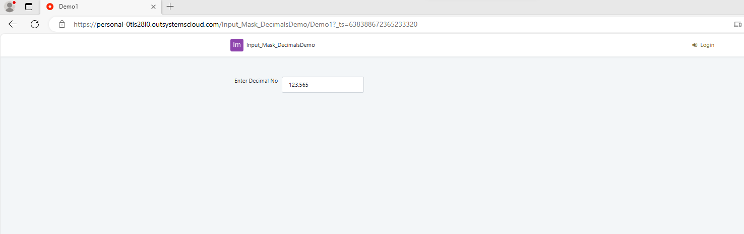 Input Mask - Decimals - Overview (O11) | OutSystems