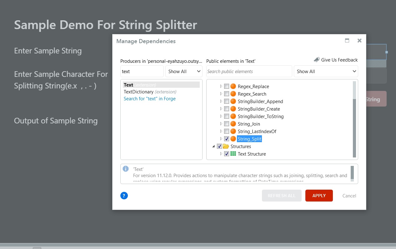 Add String Splitter With Character - Overview (O11) | OutSystems