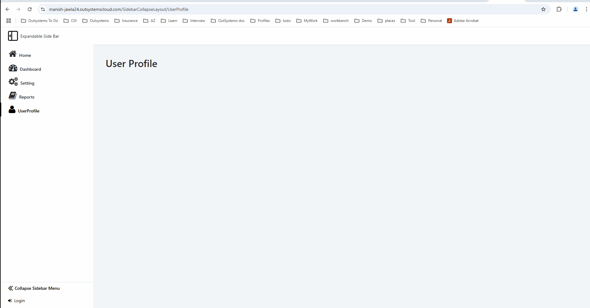 Sidebar Collapse Layout - Overview (O11) | OutSystems