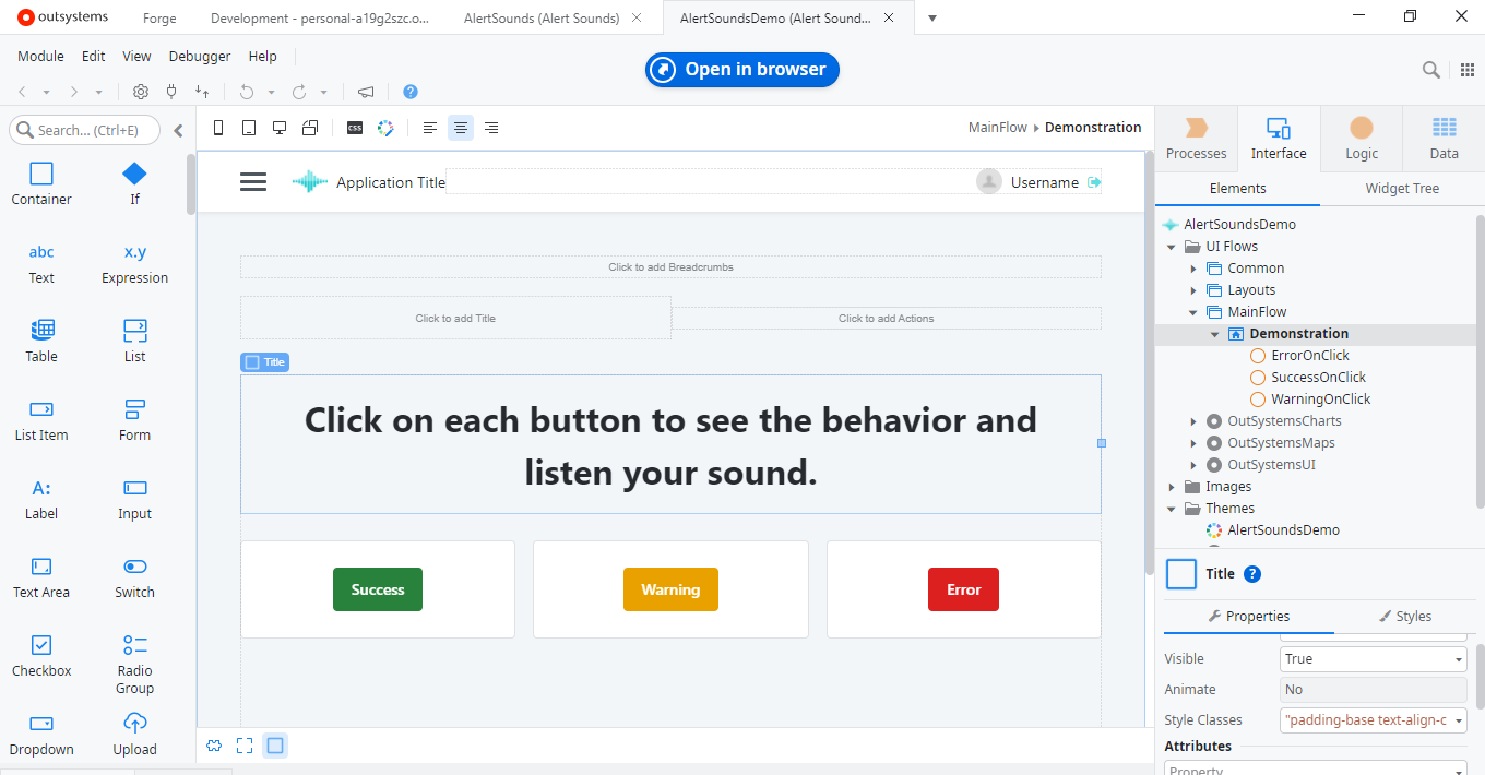 Alert Sounds - Overview (O11) | OutSystems