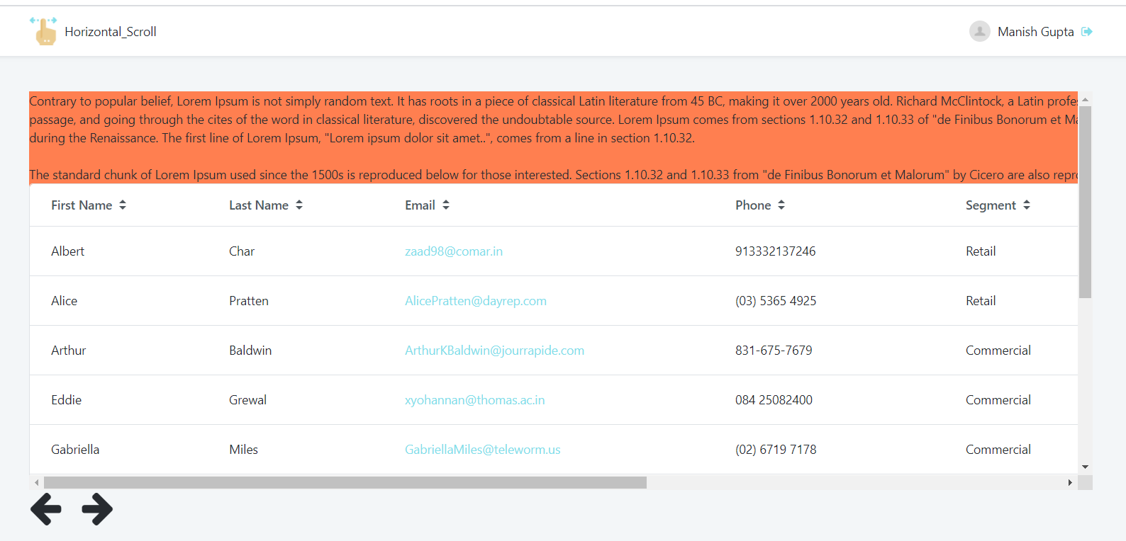 Horizontal Scroll Track R Component Library Horizontal Scroll Reactive - Overview (O11) | OutSystems