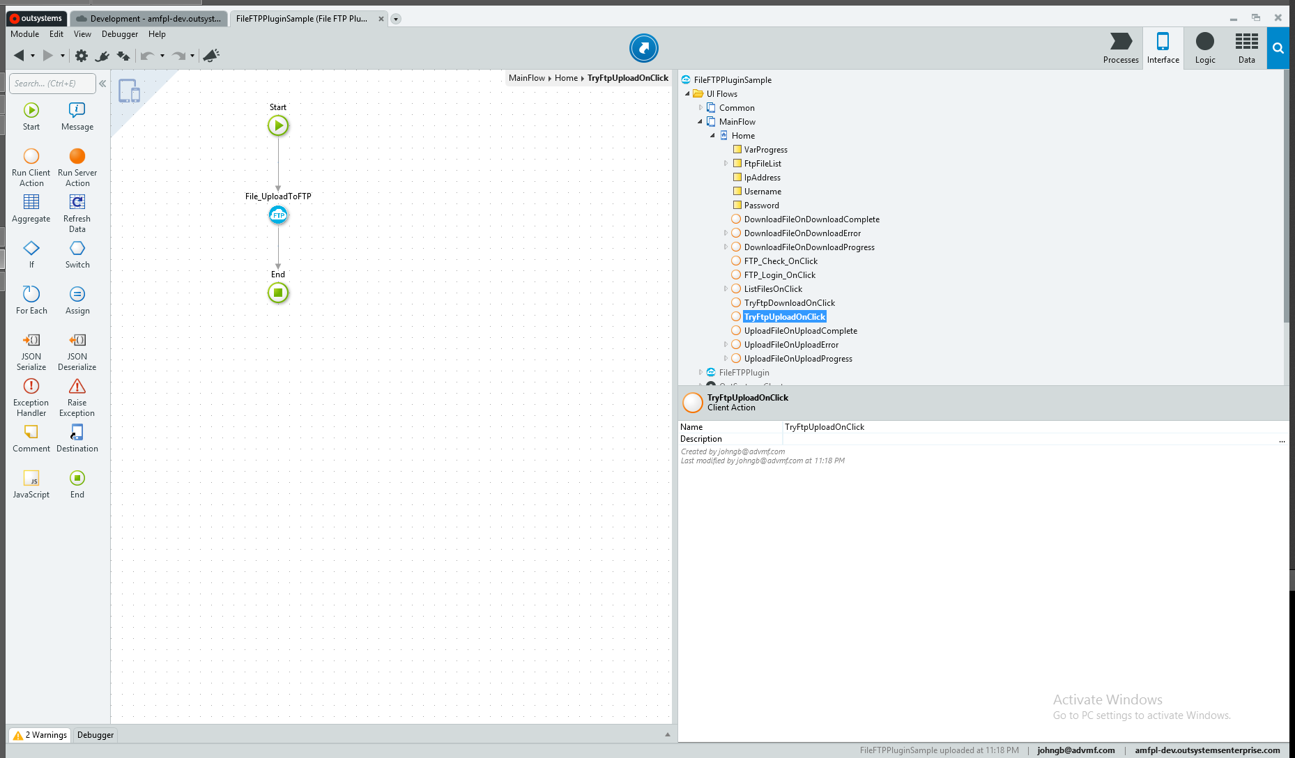 File FTP Plugin - Overview (O11) | OutSystems