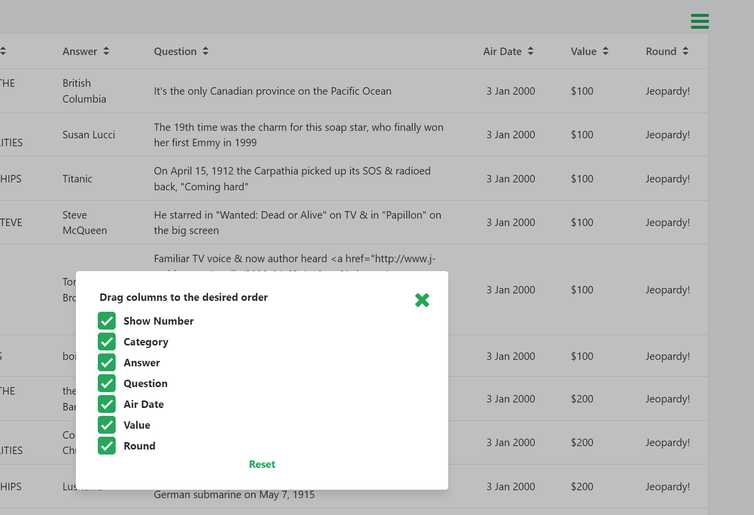 Table Column Customizer - Overview (O11) | OutSystems