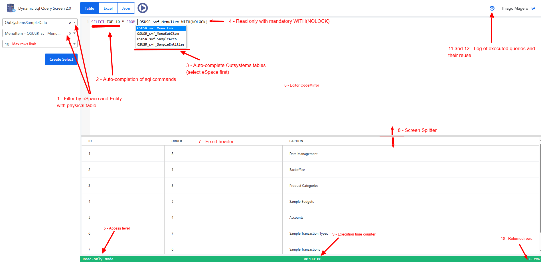 Dynamic Sql Query Screen 2.0 - Overview (O11) | OutSystems