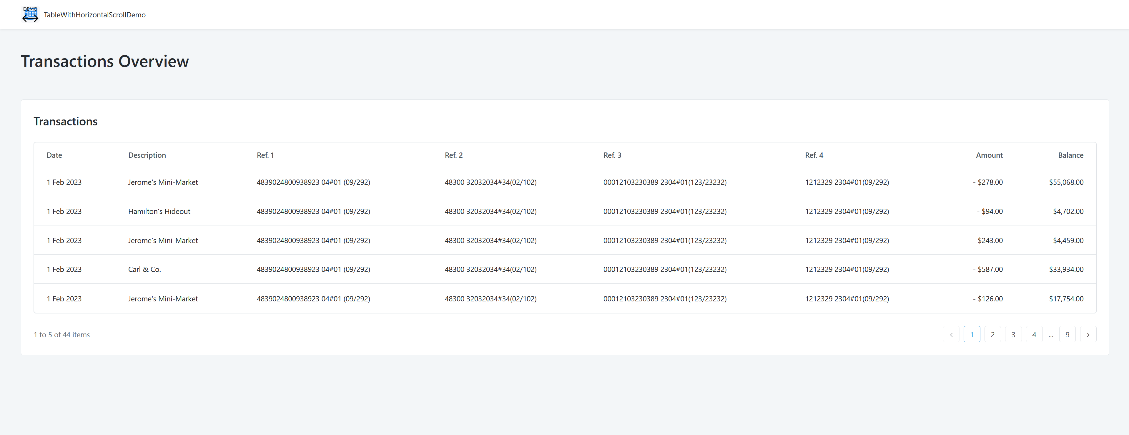 Table With Horizontal Scroll - Overview (O11) | OutSystems