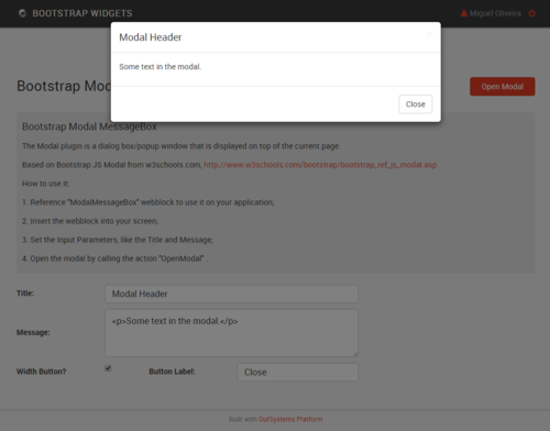 Bootstrap Modal MessageBox - Overview (O11) | OutSystems