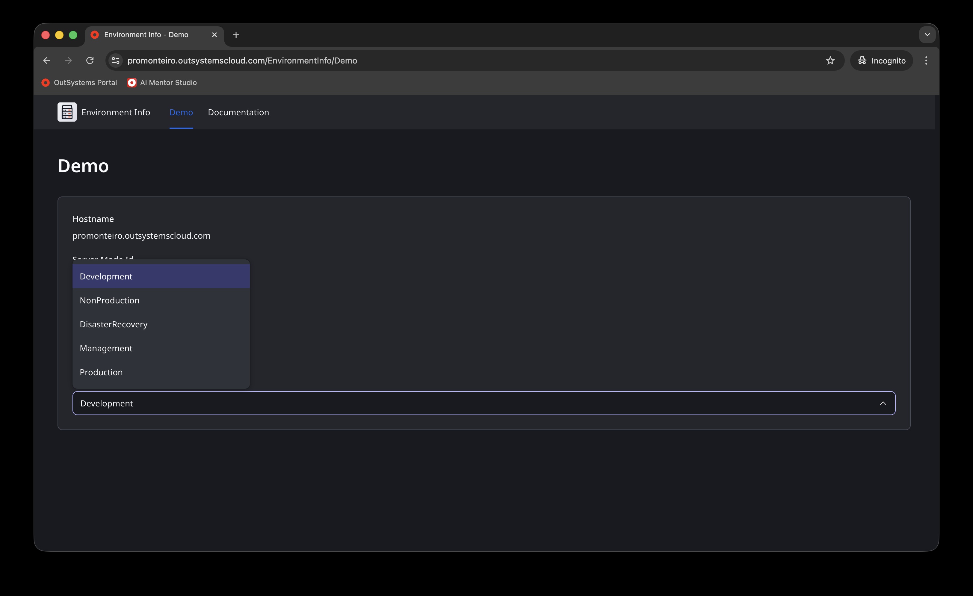 Environment Info - Overview (O11) | OutSystems