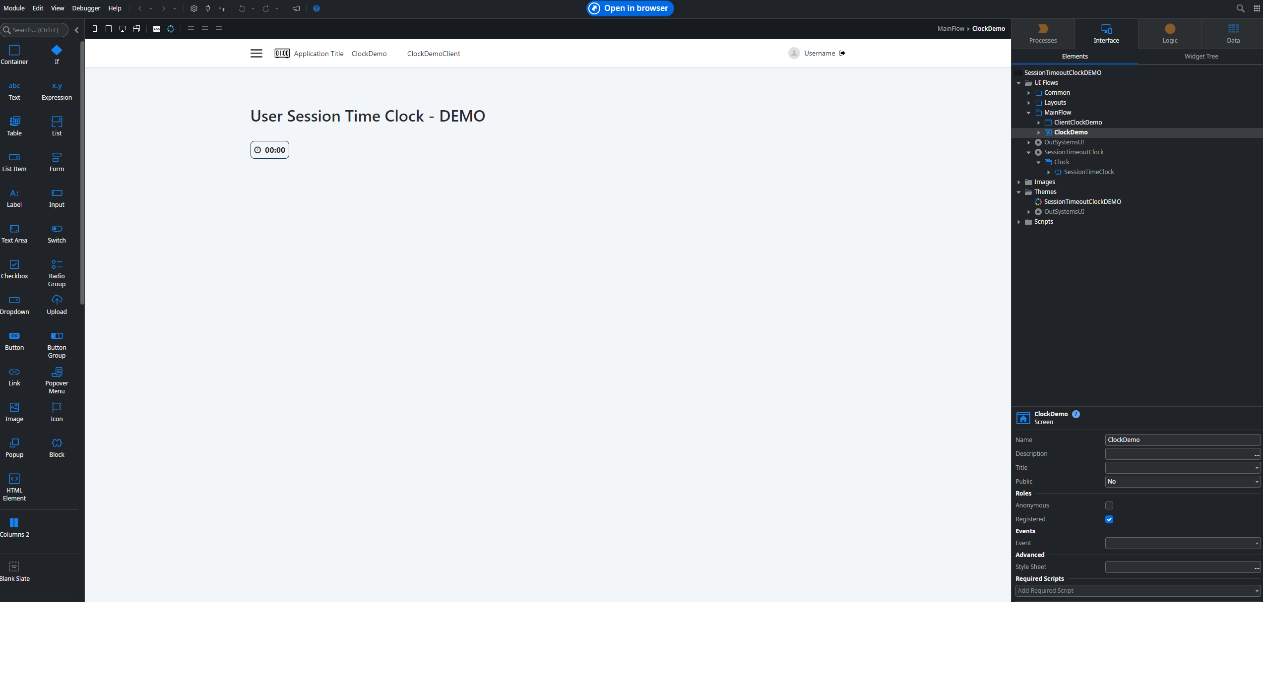 Session Timeout Clock - Overview (O11) | OutSystems