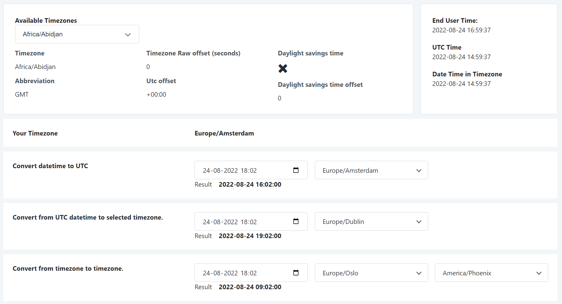 TimezoneReactiveUtils - Overview (O11) | OutSystems