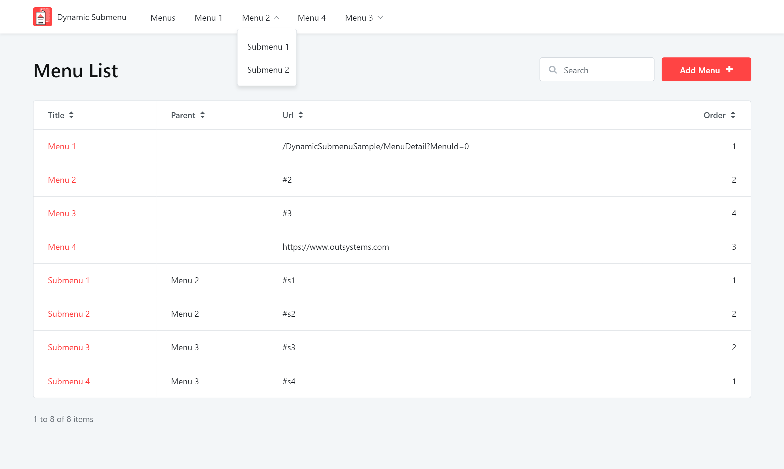 Dynamic Submenu - Overview (O11) | OutSystems