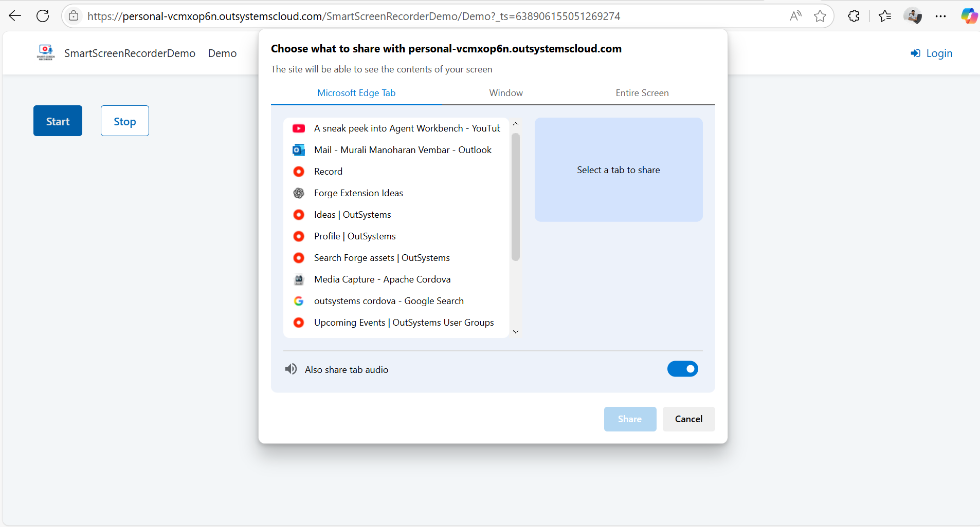 Smart Screen Recorder (Video + Audio) - Overview (O11) | OutSystems