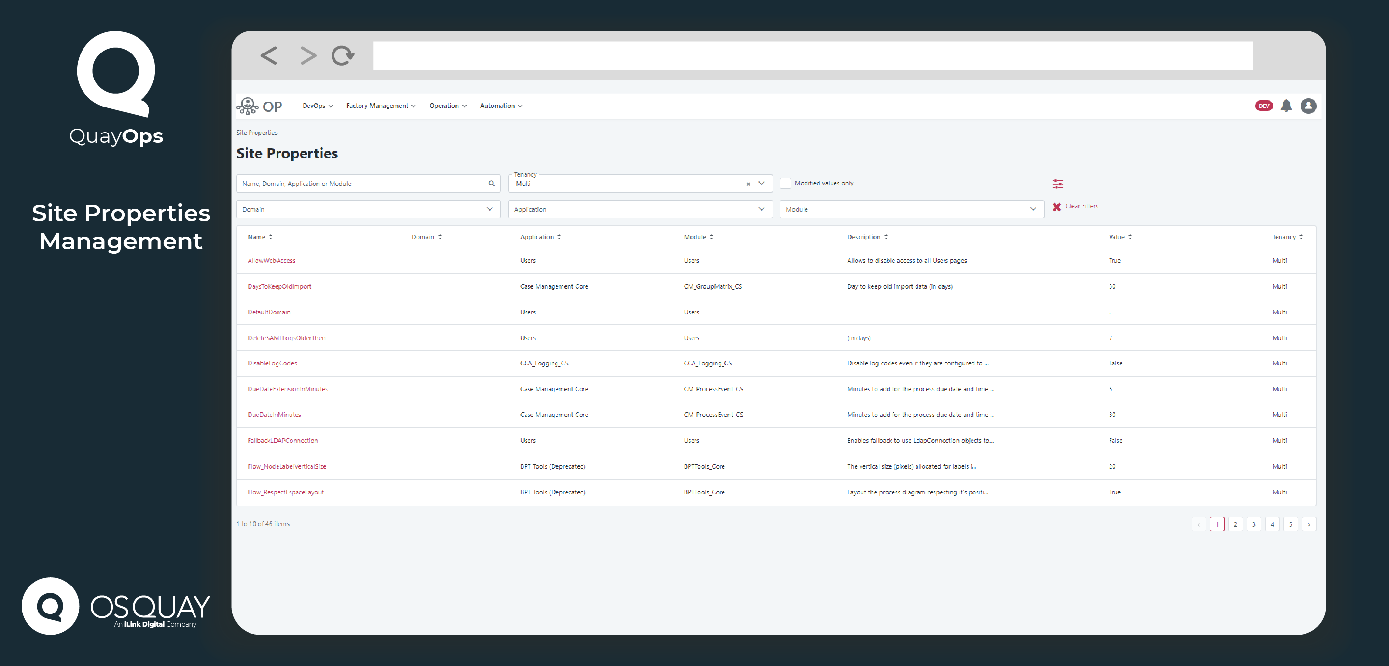 QuayOps – OutSystems Operations
