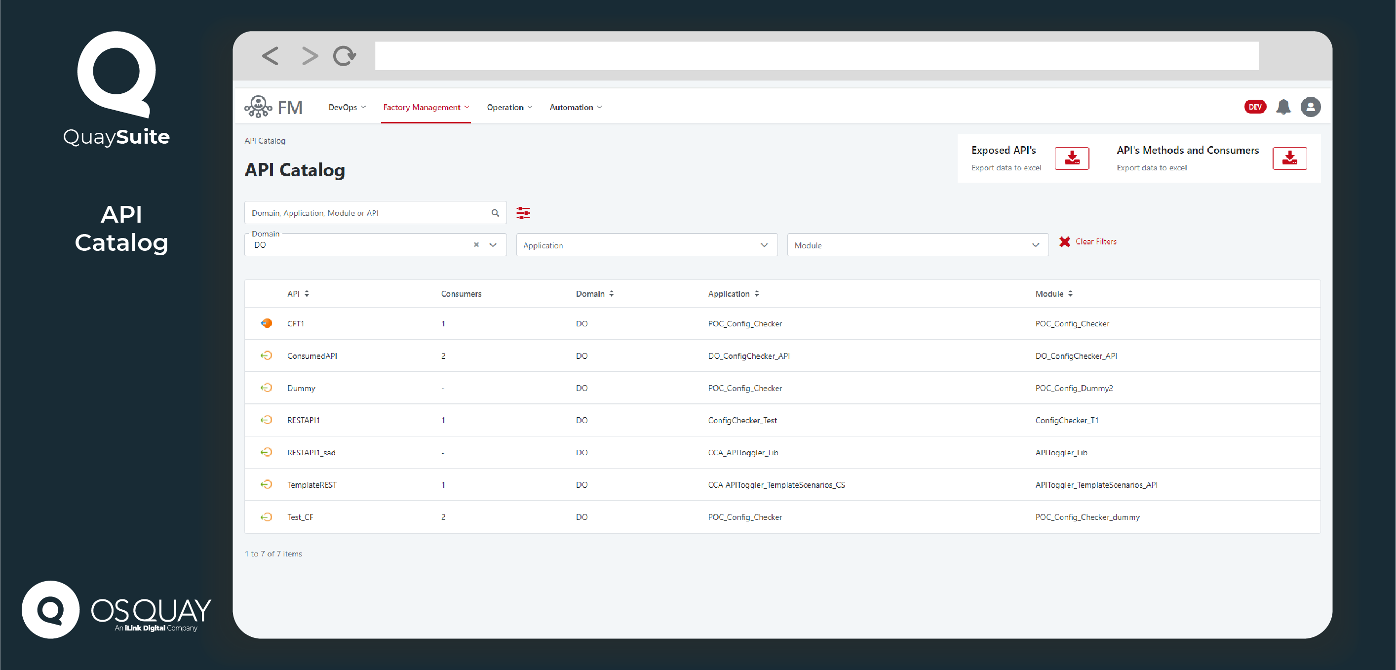 QuaySuite – OutSystems Operations, DevOps, and Factory Management