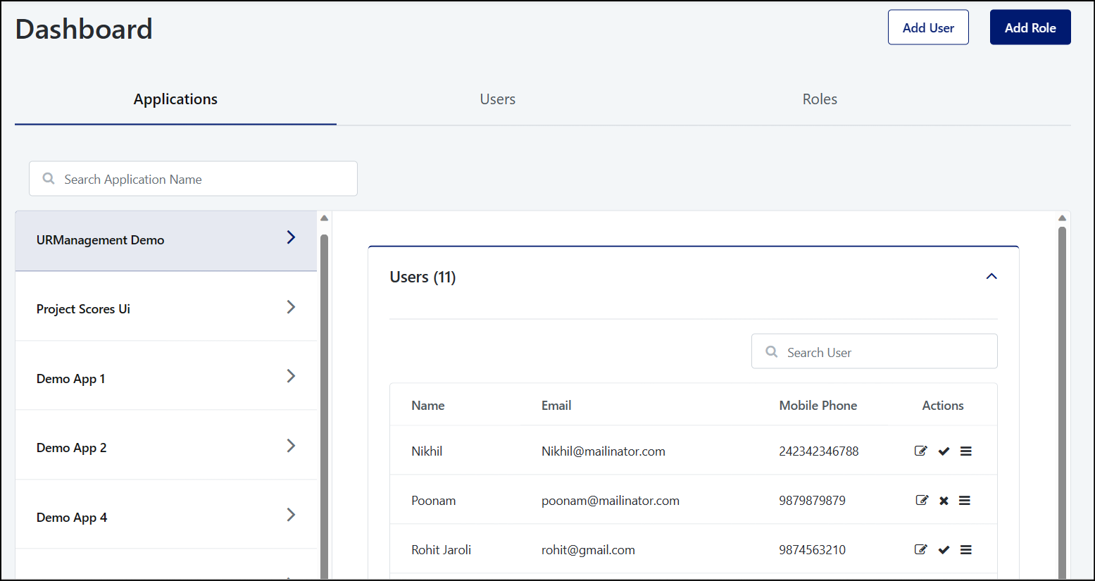 User and Role Management